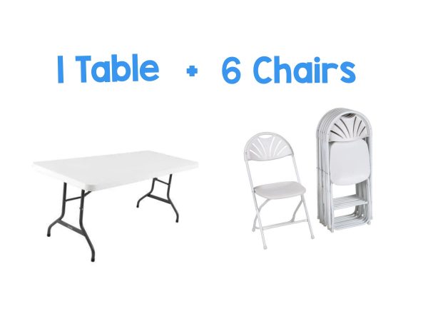 1- 6ftTable + 6 -Chairs